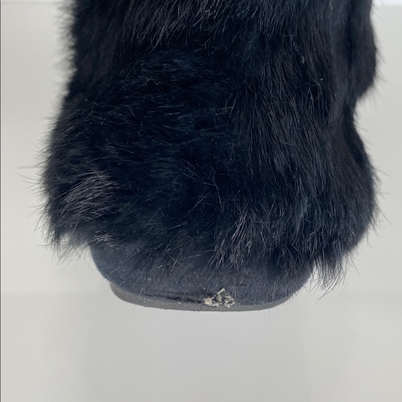 Vintage Y2K Muk Luks Black Fur Moccasin Boots 8 - Picture 12 of 15